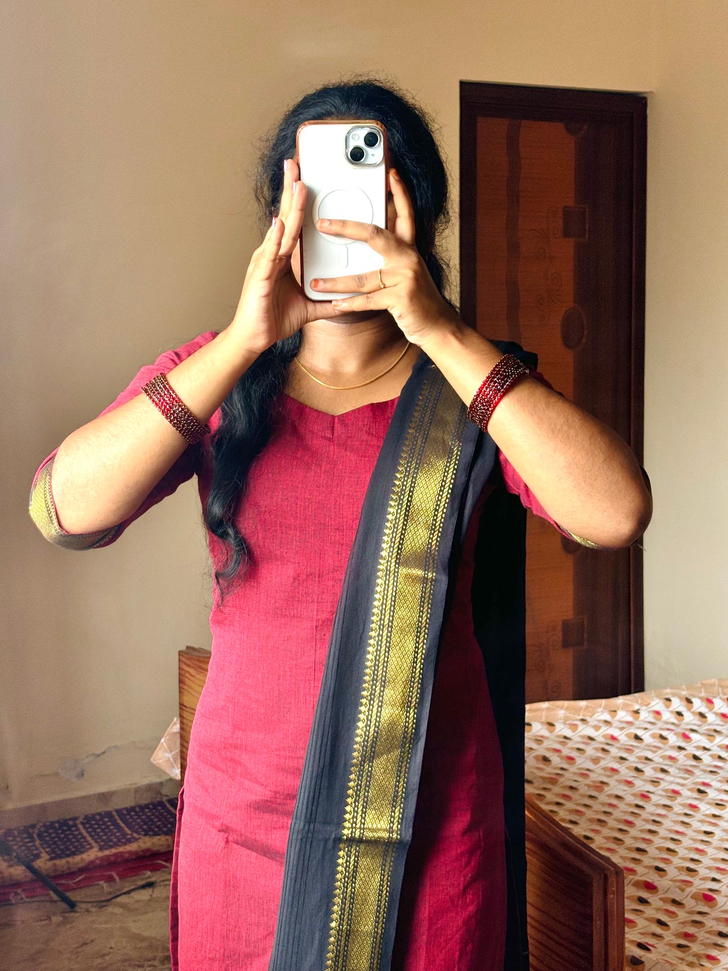 Marron Mangalagiri set