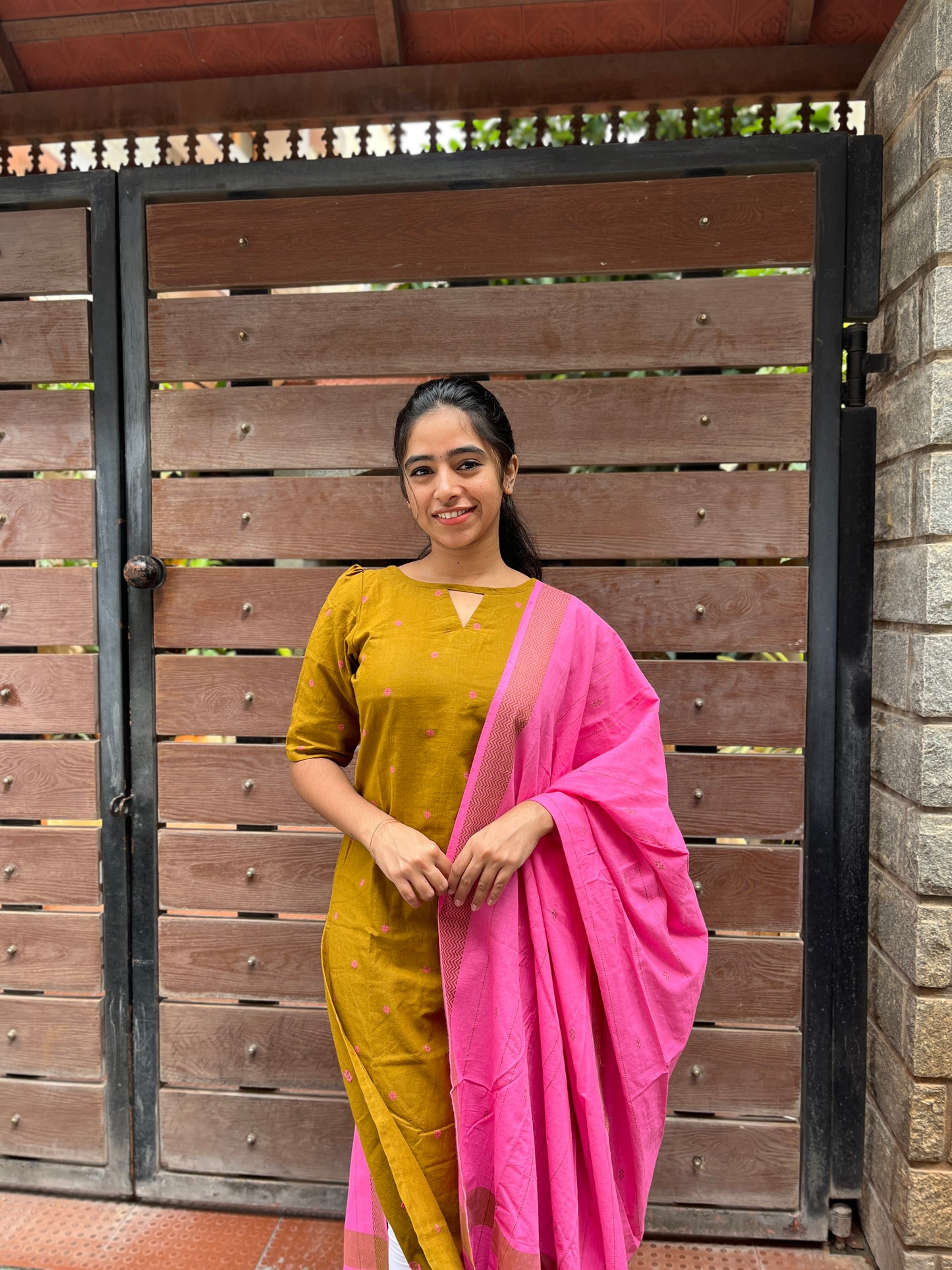 Olive Green Handloom Kurti