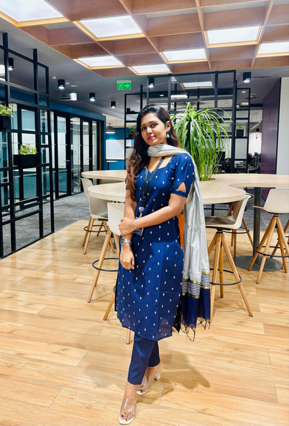 Navy Silk Cotton Set