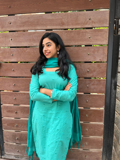 Aqua Bloom Handloom set