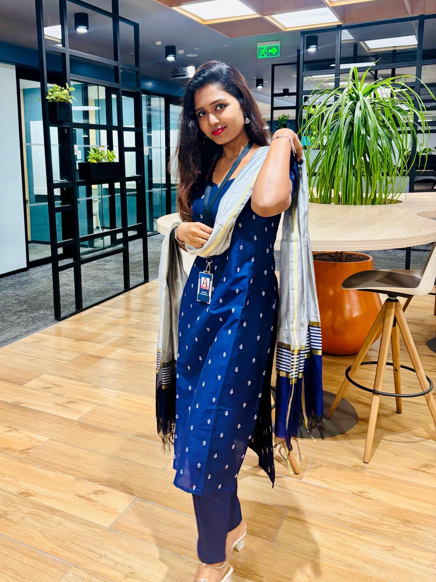 Navy Silk Cotton Set