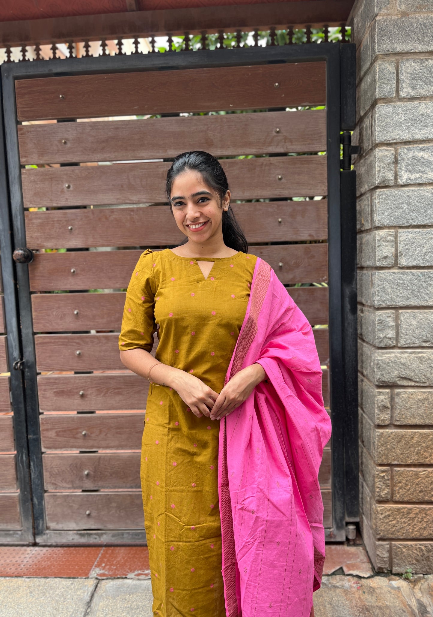 Olive Green Handloom Kurti