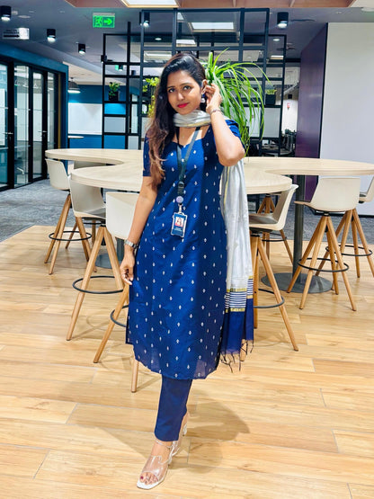 Navy Silk Cotton Set