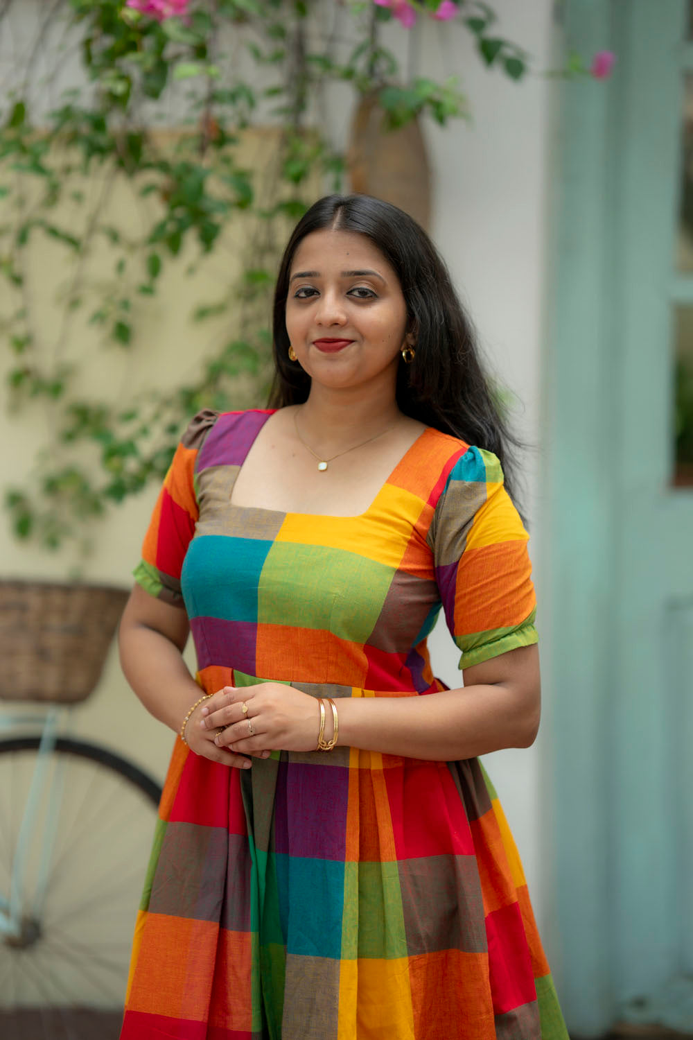 Madras checked maxi [SZ154]