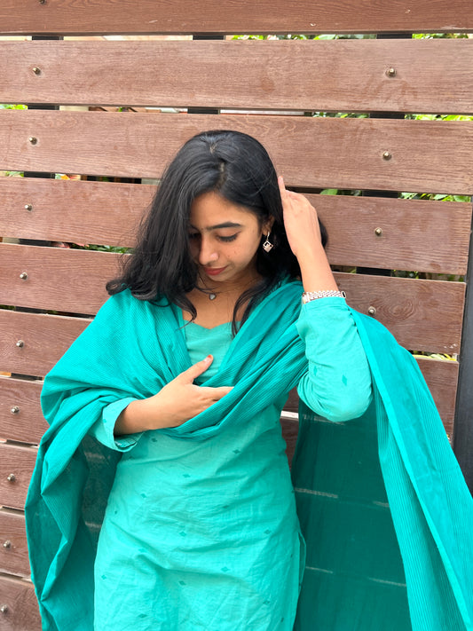 Aqua Bloom Handloom set